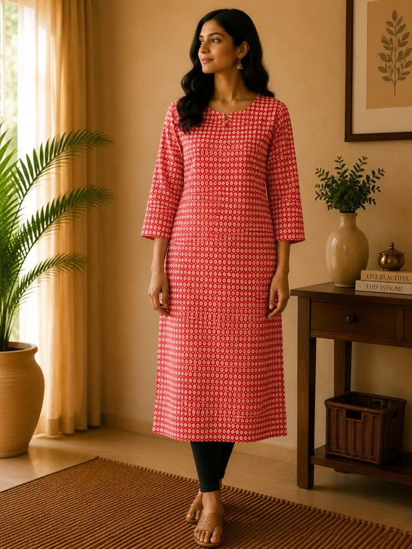 Pink Cotton Kurta