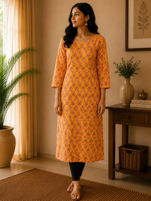 Yellow Cotton Kurta