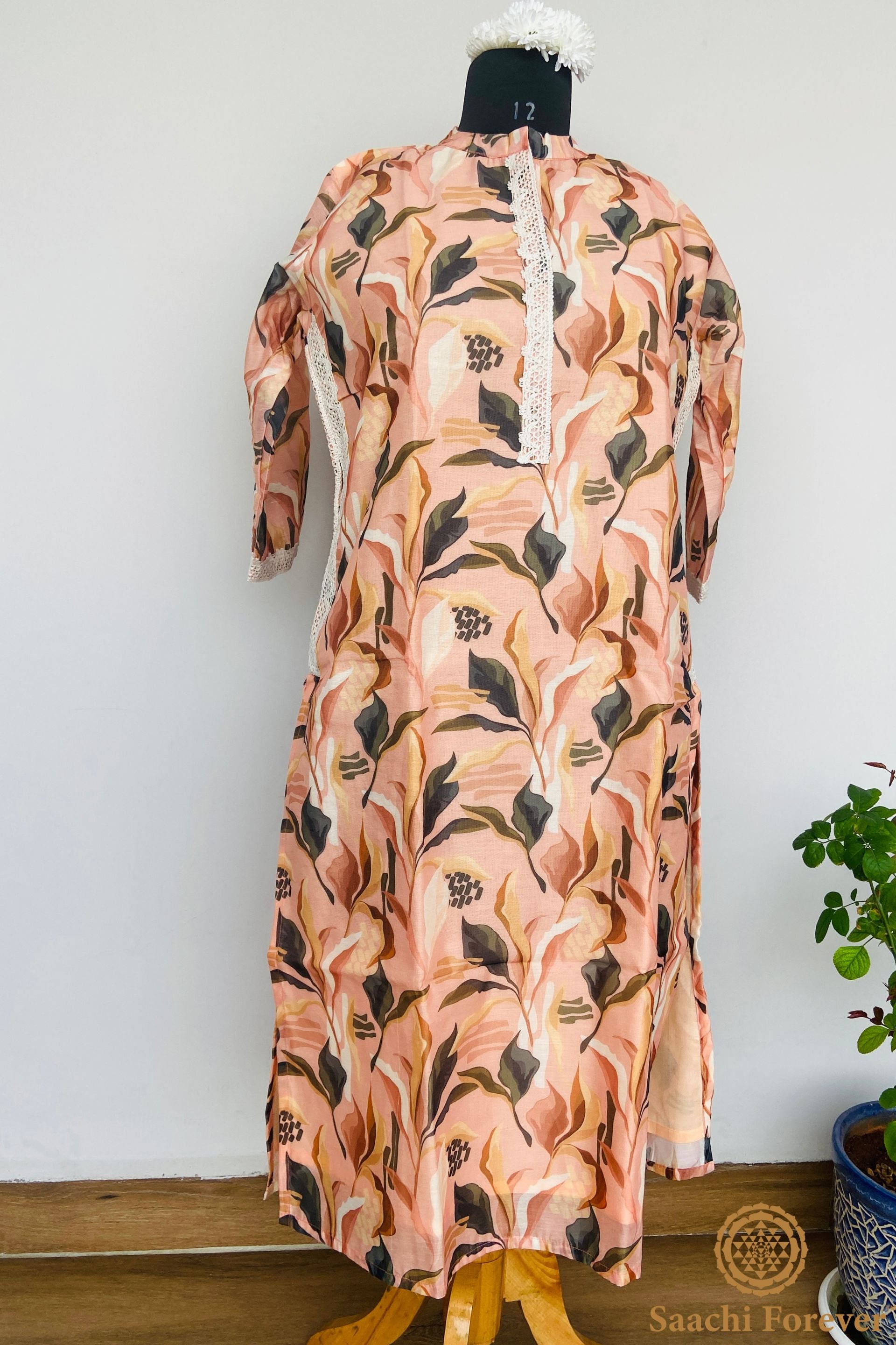 Peach Maheswari Silk Suit set - 2 Piece