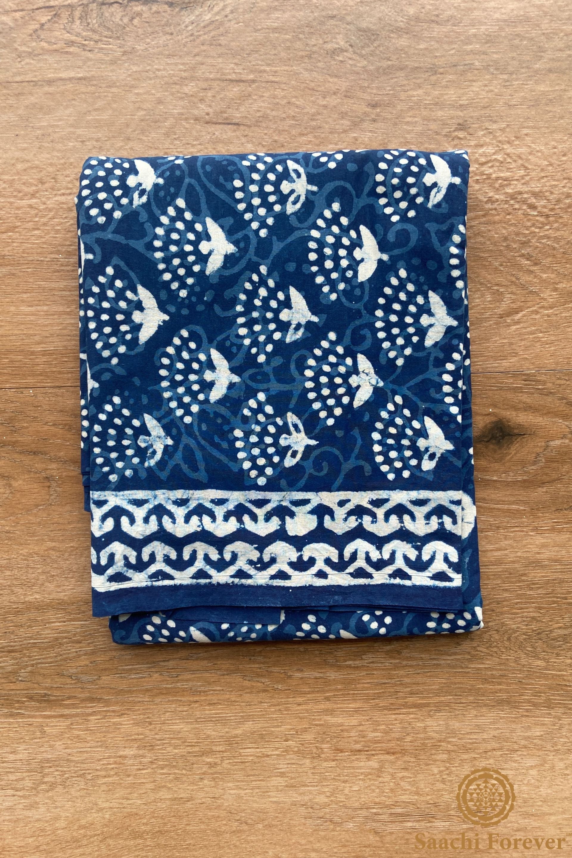Mul Cotton Block Printed Unstitched Suit Set – 3 Piece