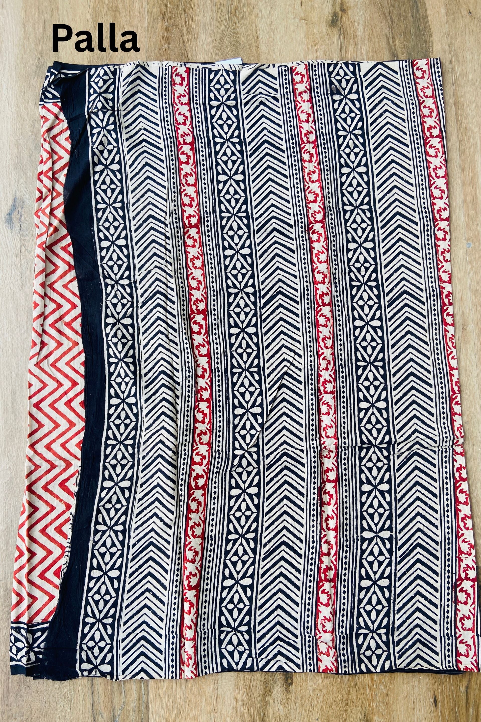 Biege Bagh Block Printed Mulmul Cotton Saree