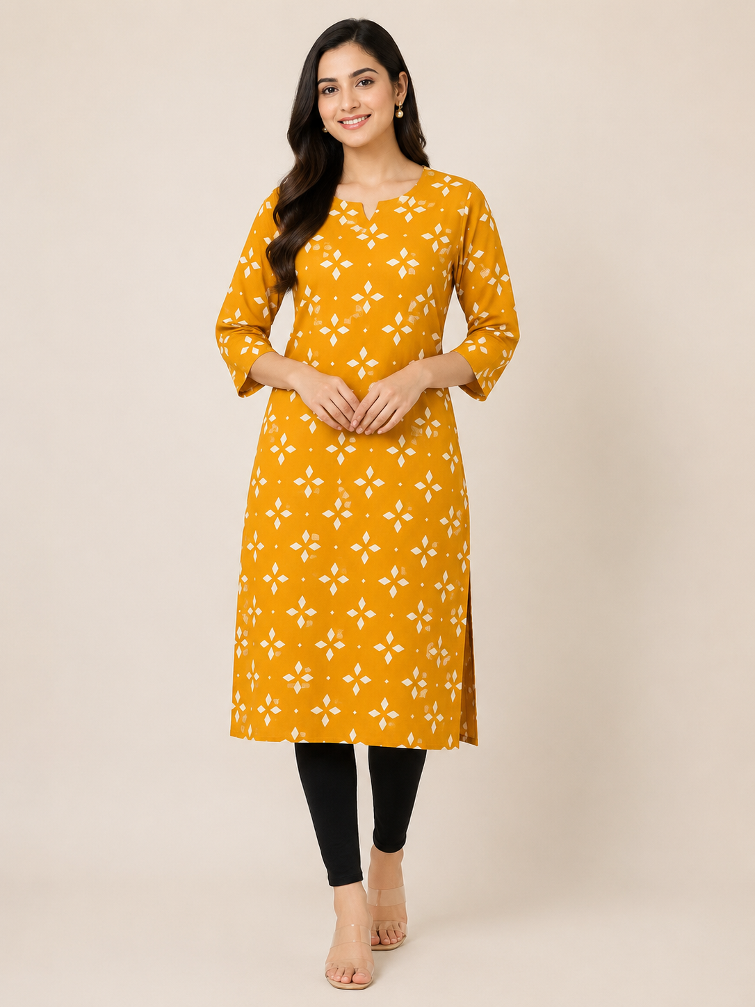 Mustard Cotton Kurta