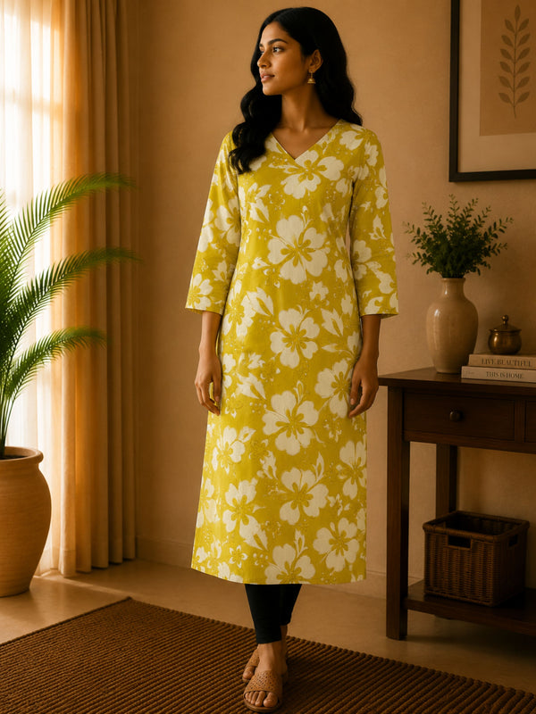 Yellow Cotton Kurta