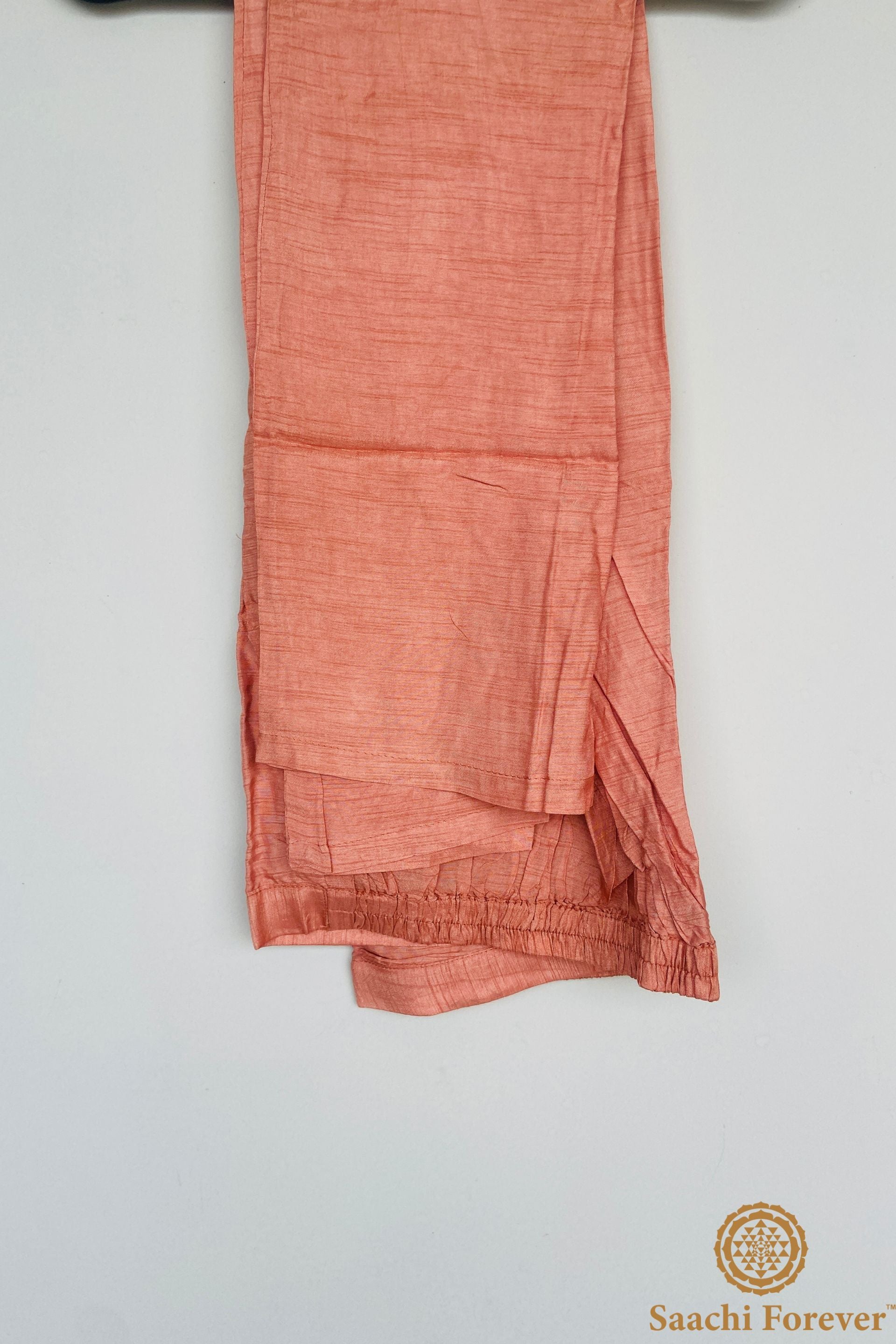 Peach & Orange Raw Silk Co-ord Set