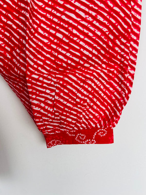 Cherry Red Cotton Bandhani suit set - 3 Piece