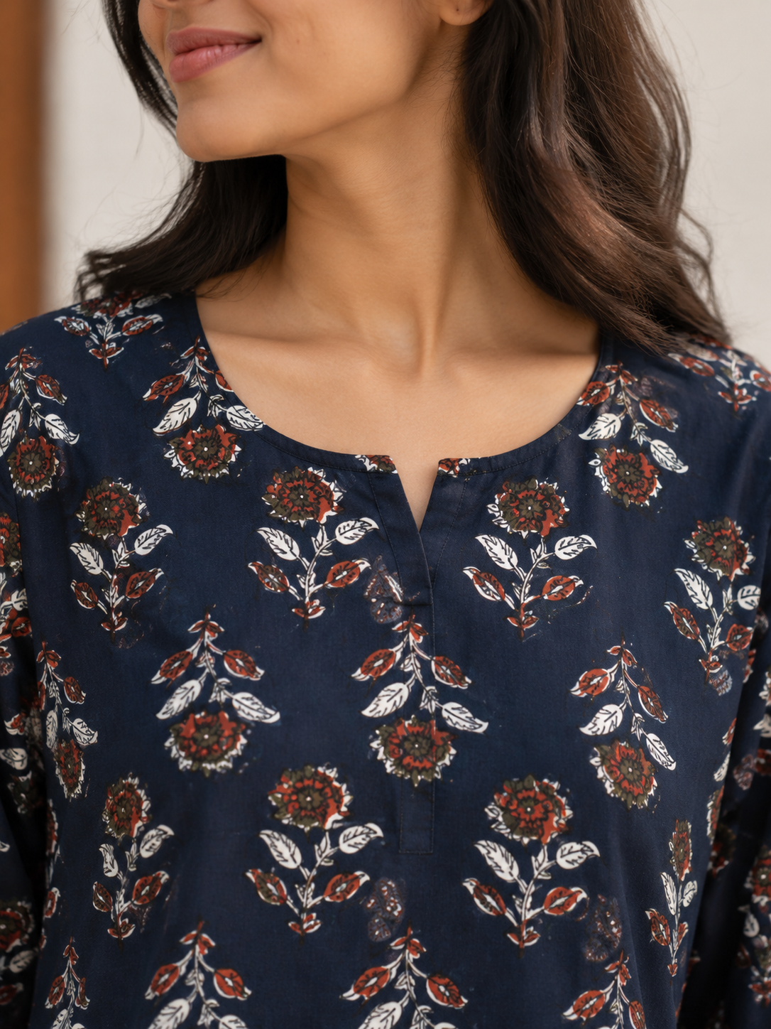 Black Jahota HandBlock Printed Straight Cut Kurta