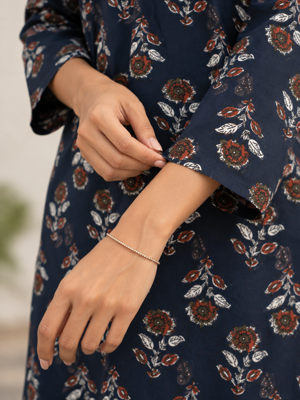 Black Jahota HandBlock Printed Straight Cut Kurta