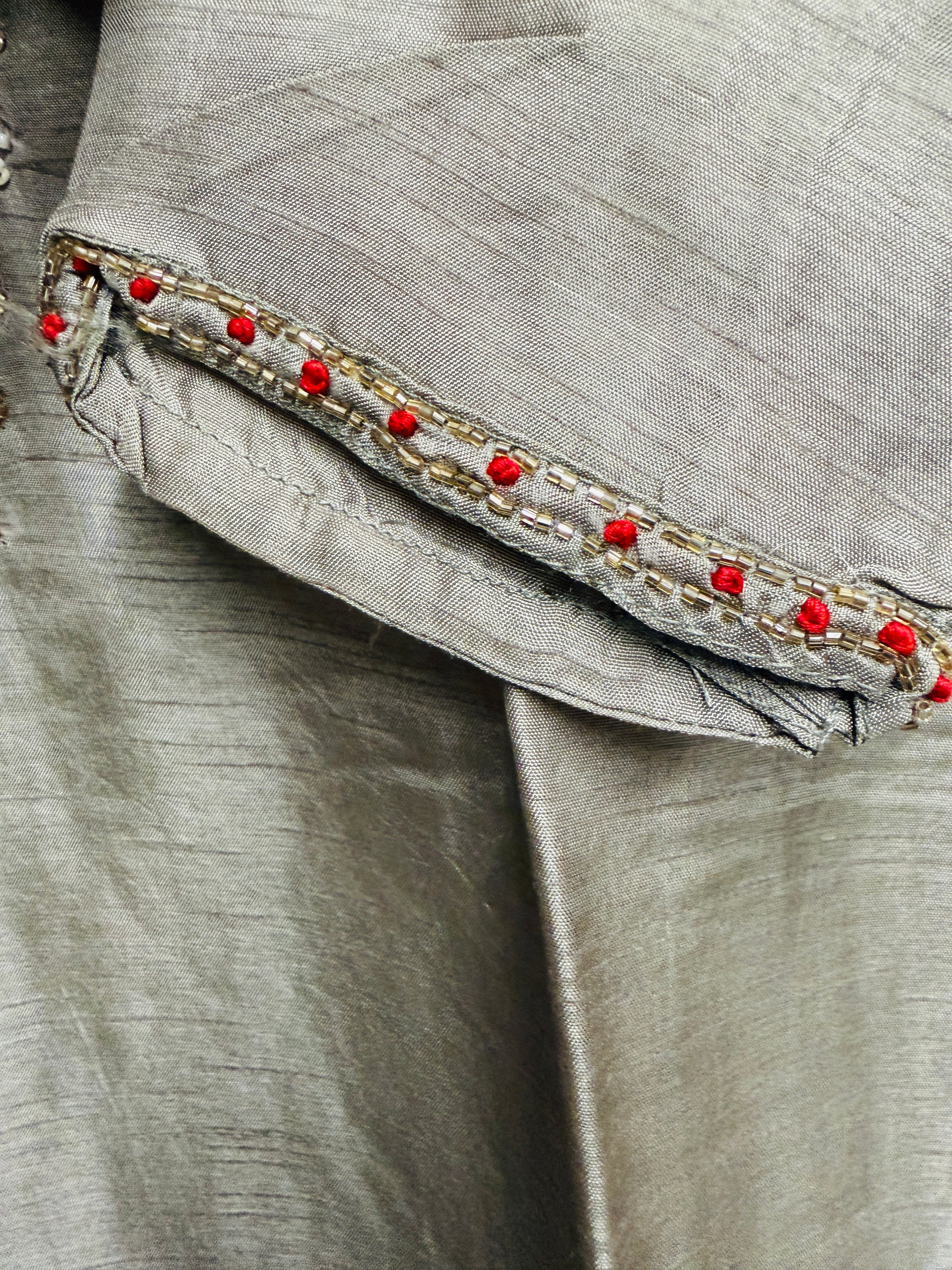 Sage Dola Silk Set- 3 Piece